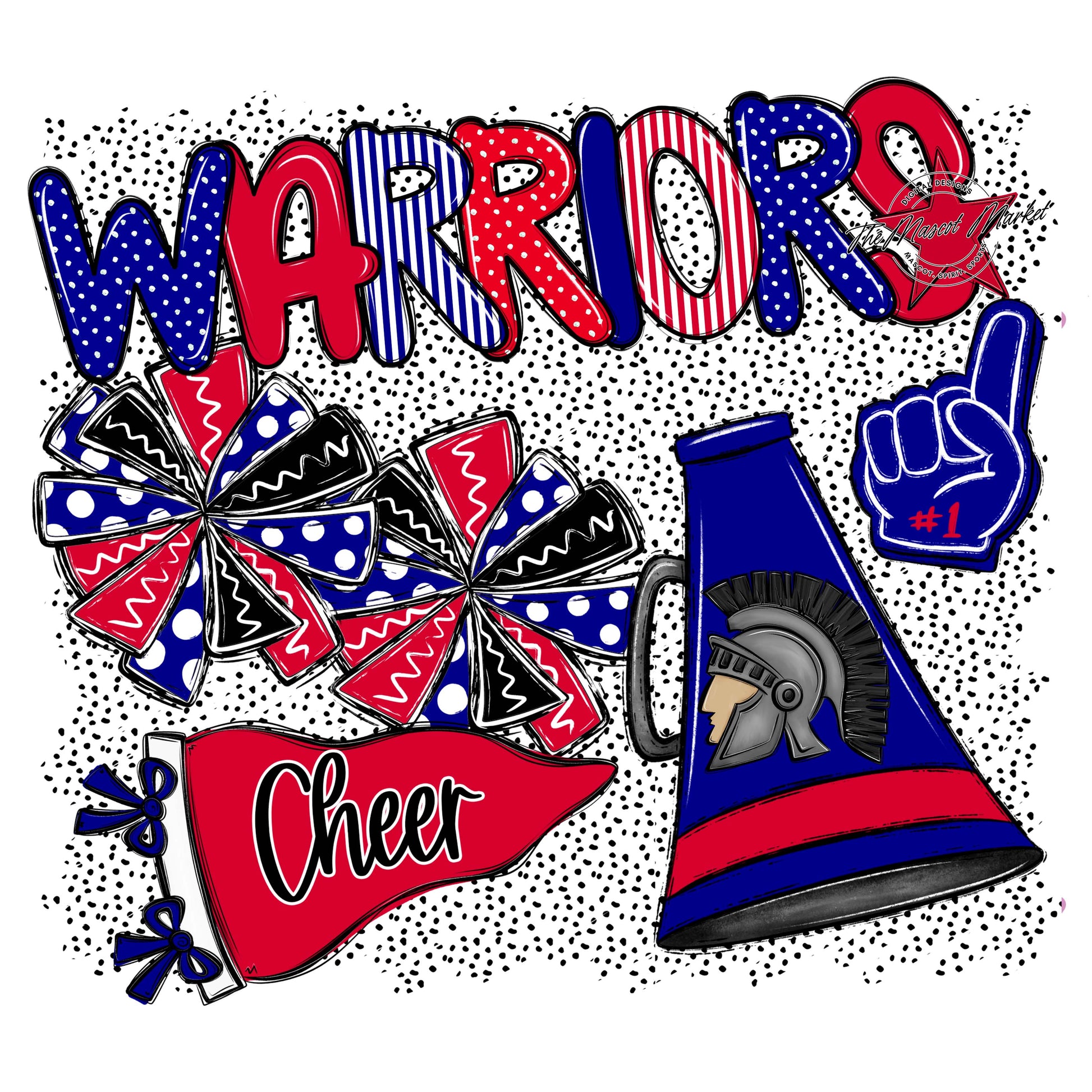 Warriors Cheer Spirit-Blue & Red