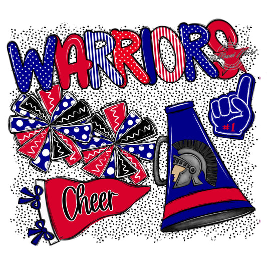 Warriors Cheer Spirit-Blue & Red