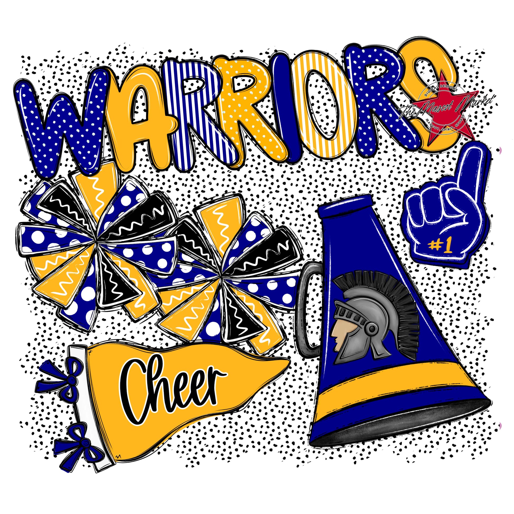 Warriors Cheer Spirit-Blue & Yellow