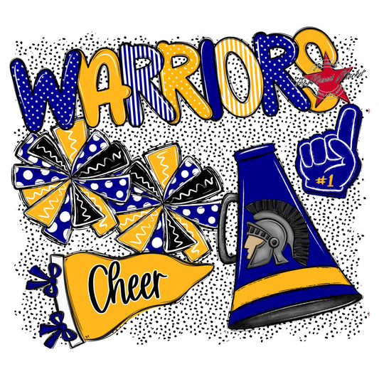 Warriors Cheer Spirit-Blue & Yellow