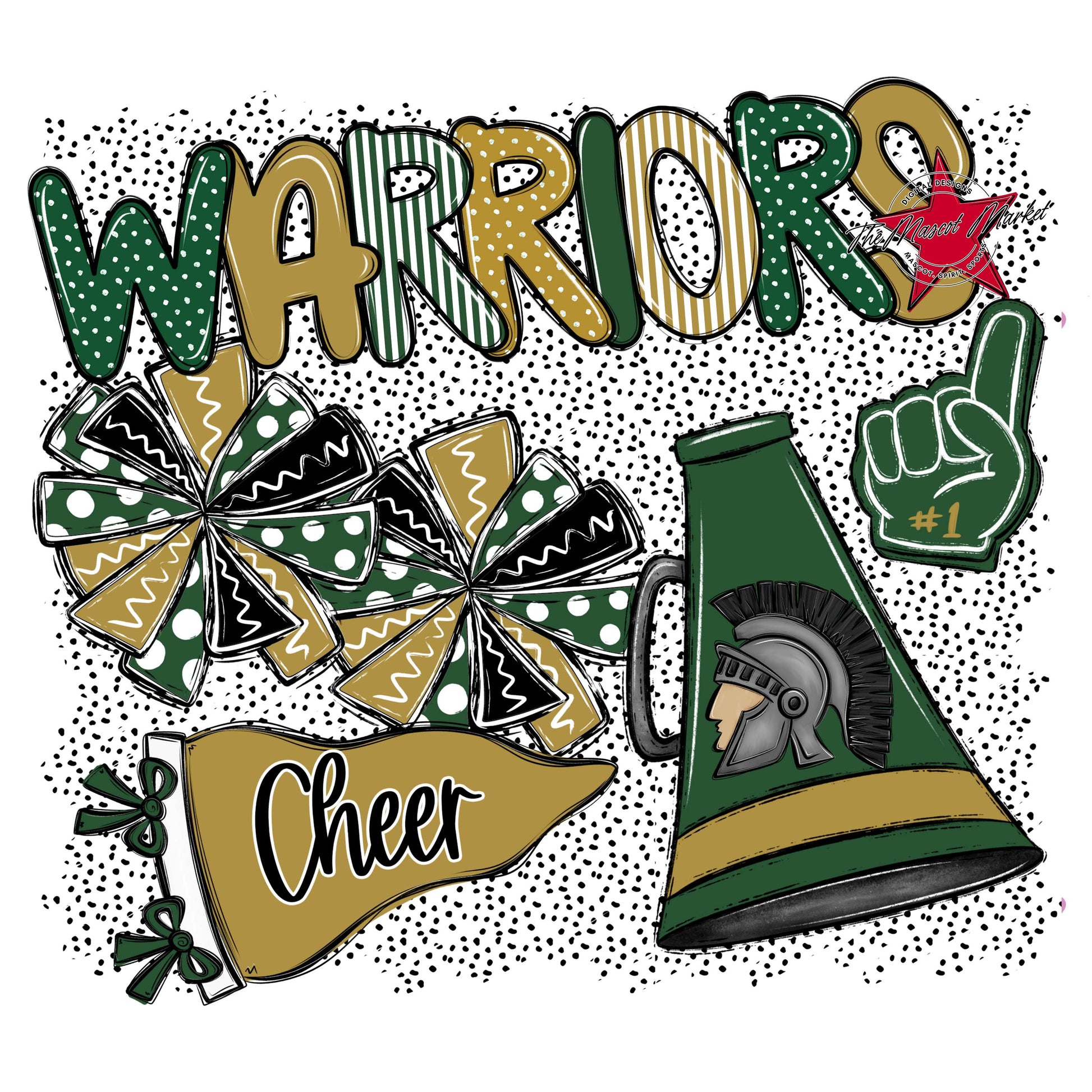 Warriors Cheer Spirit-Green & Gold