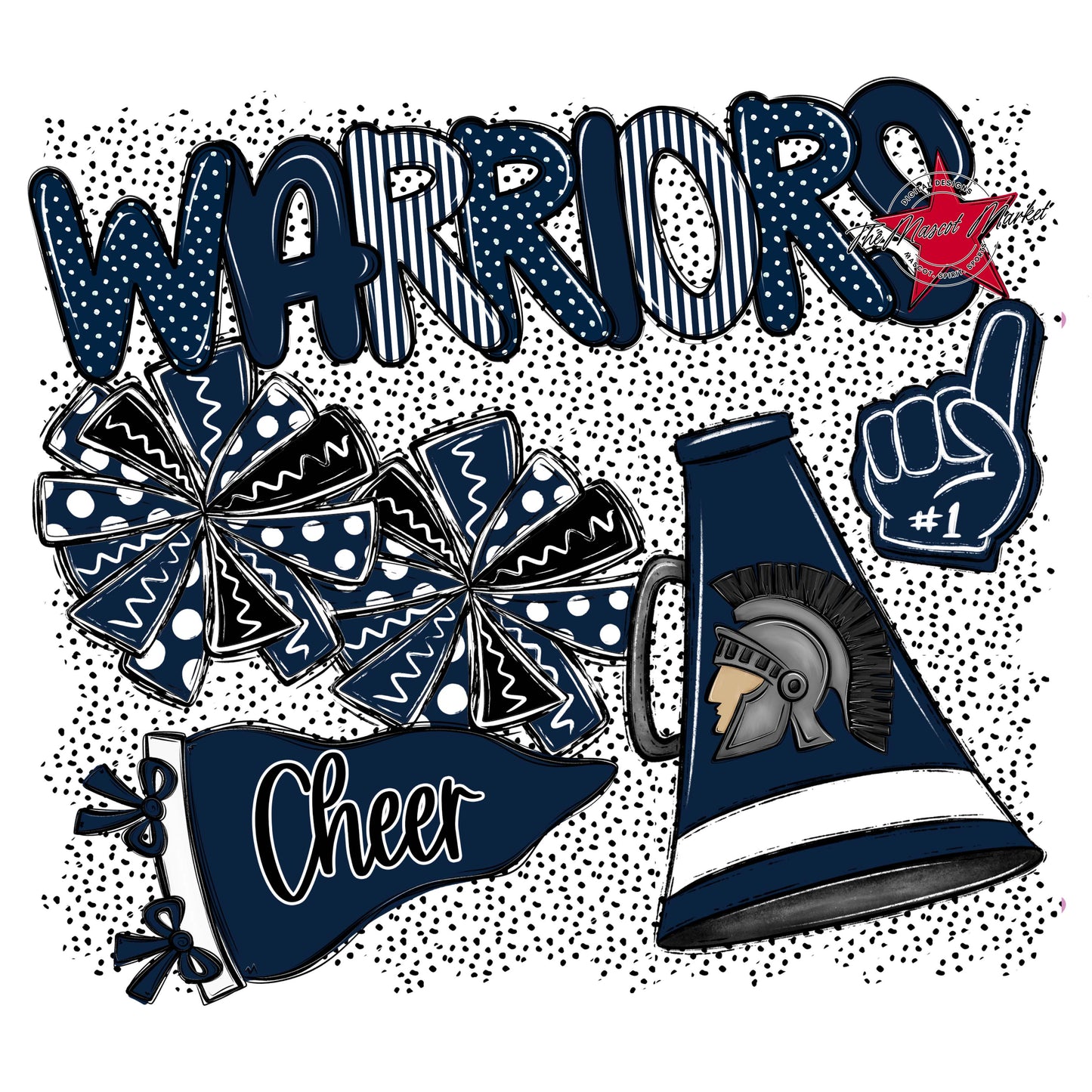 Warriors Cheer Spirit-Navy