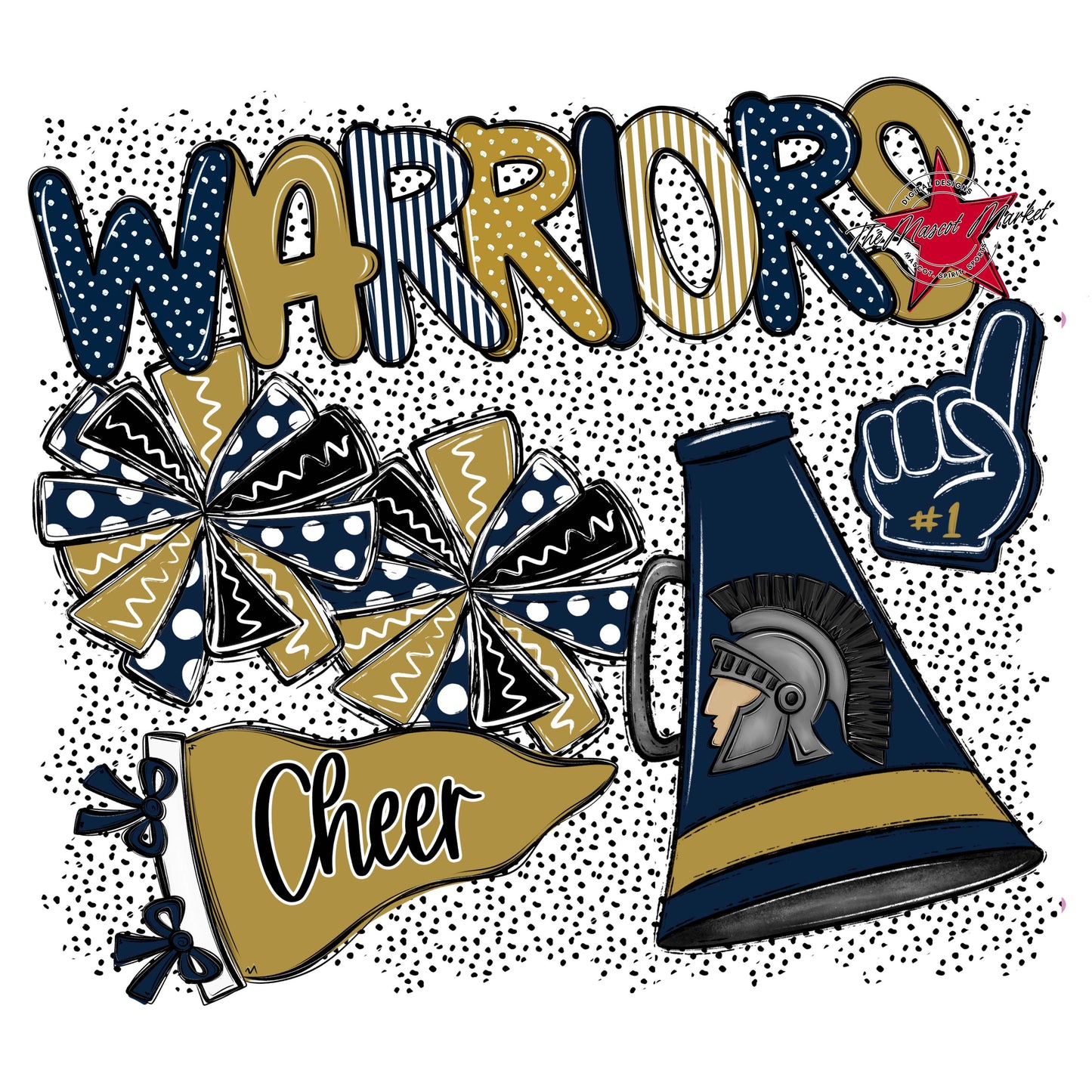 Warriors Cheer Spirit-Navy & Gold
