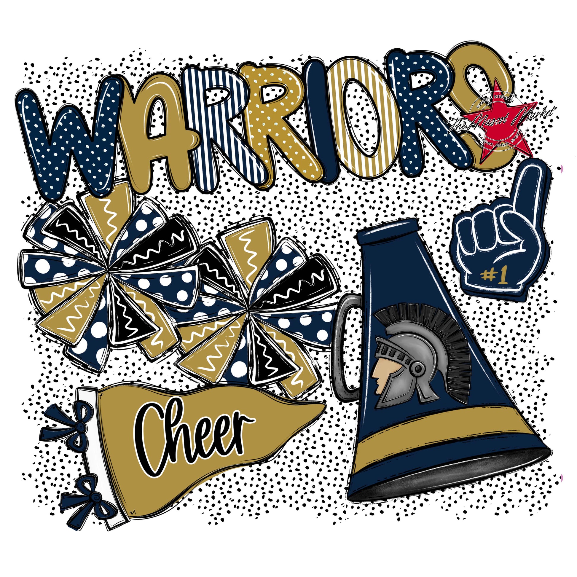 Warriors Cheer Spirit-Navy & Gold