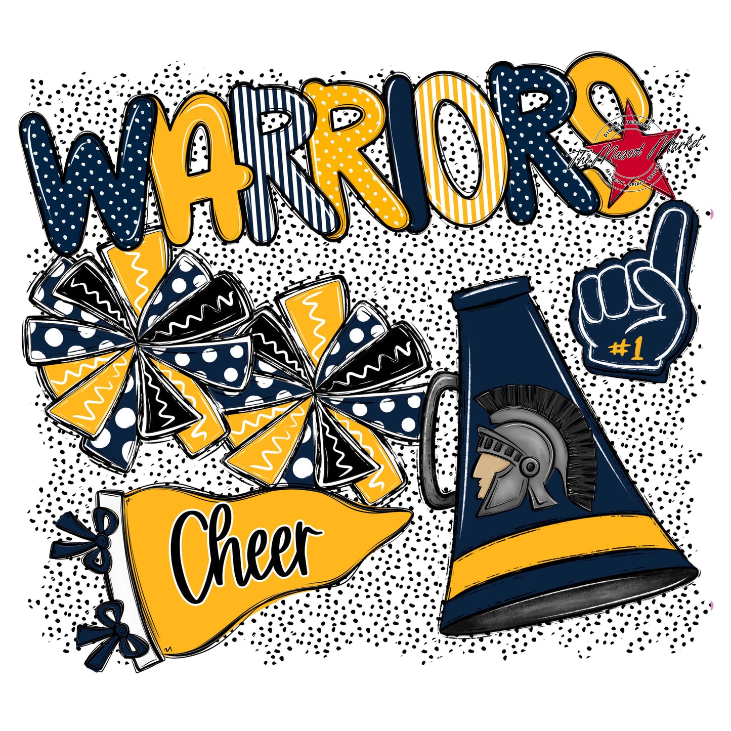 Warriors Cheer Spirit-Navy & Yellow
