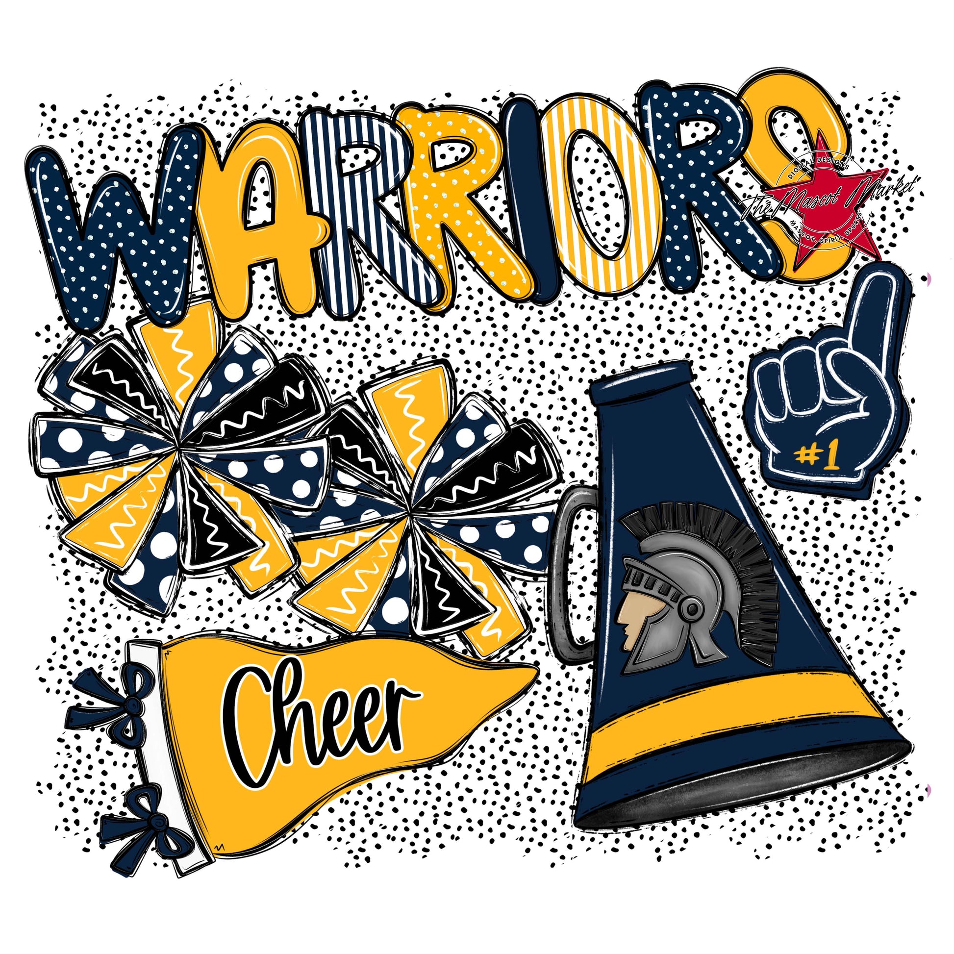 Warriors Cheer Spirit-Navy & Yellow
