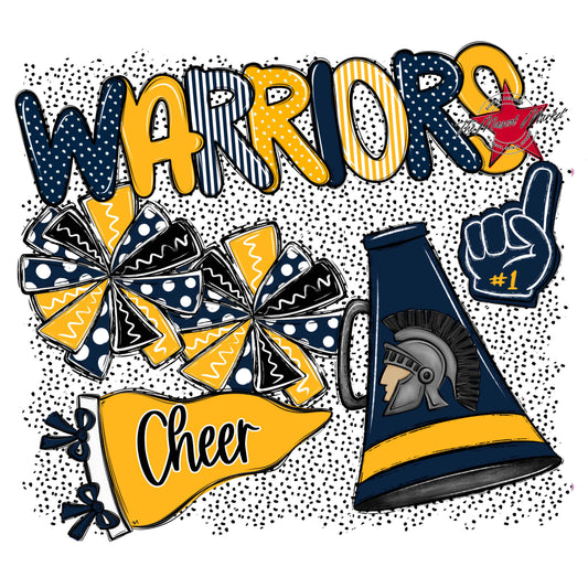 Warriors Cheer Spirit-Navy & Yellow