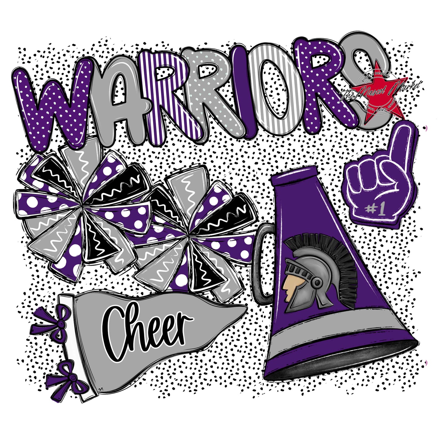 Warriors Cheer Spirit-Purple & Grey