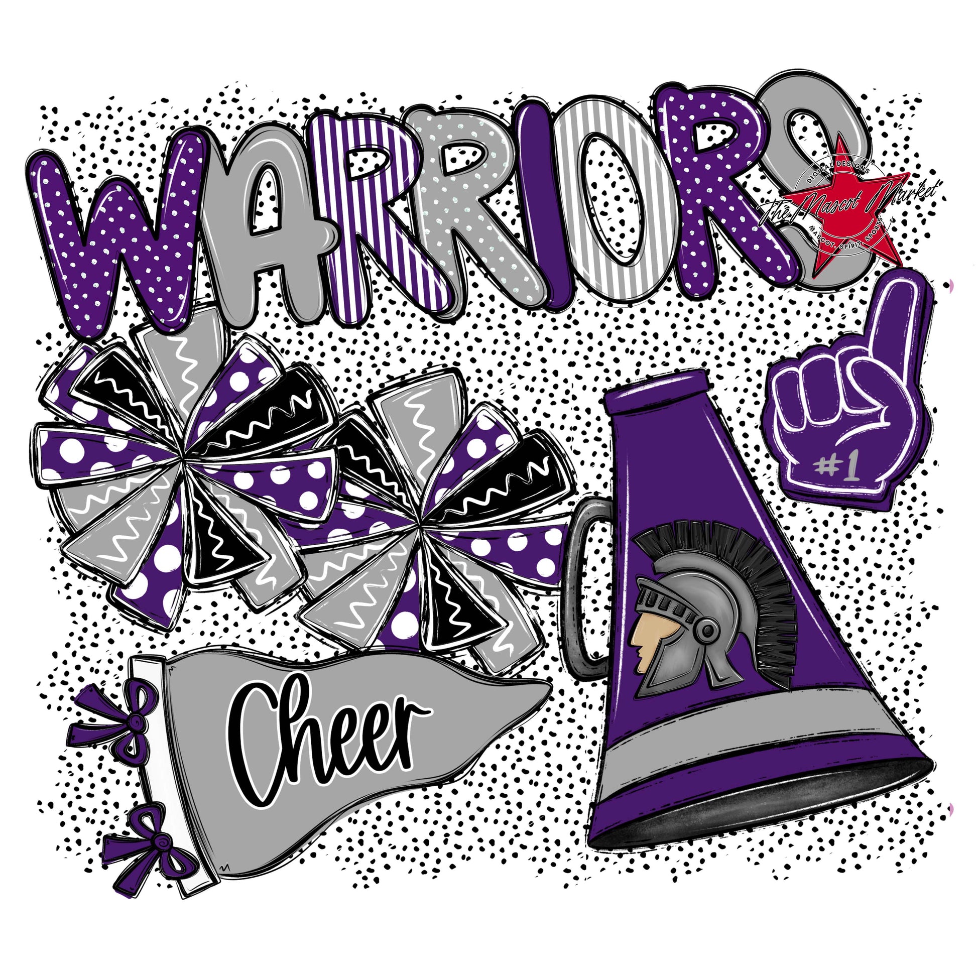 Warriors Cheer Spirit-Purple & Grey