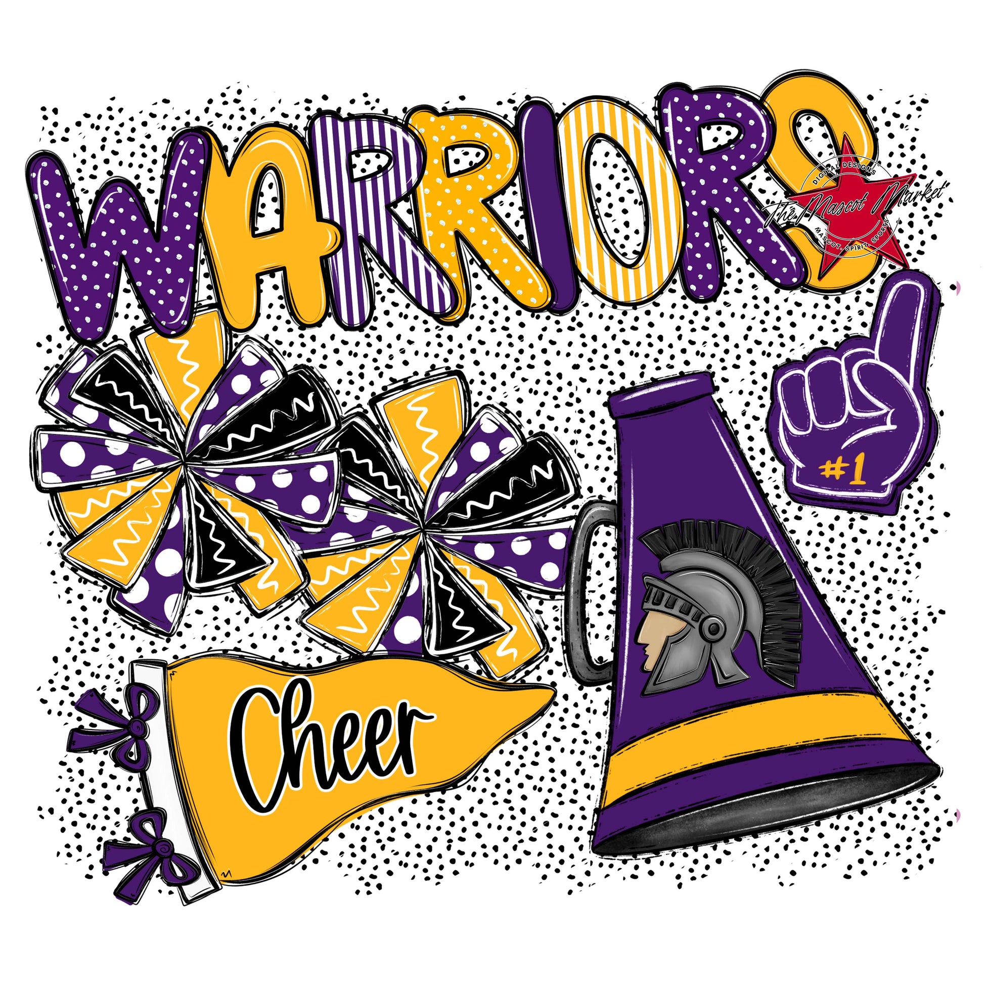 Warriors Cheer Spirit-Purple & Yellow