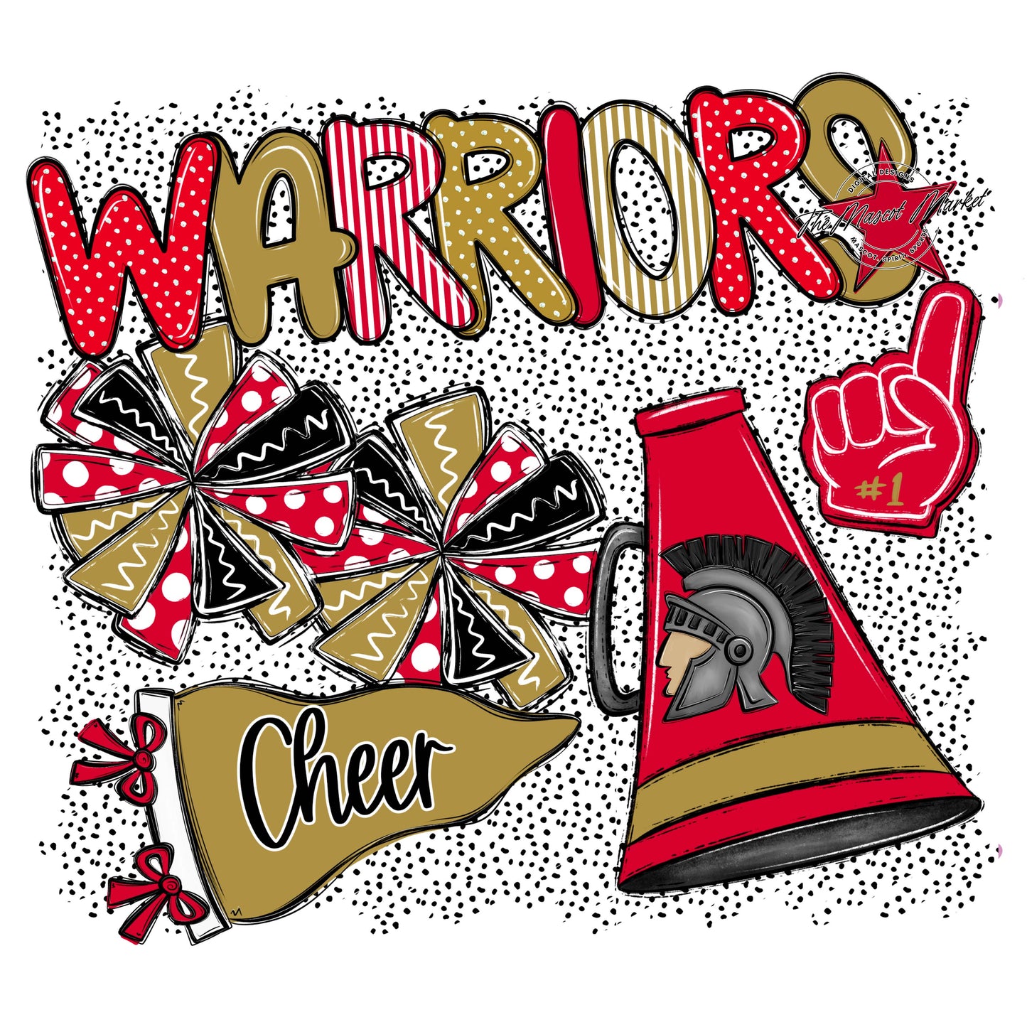 Warriors Cheer Spirit-Red & Gold