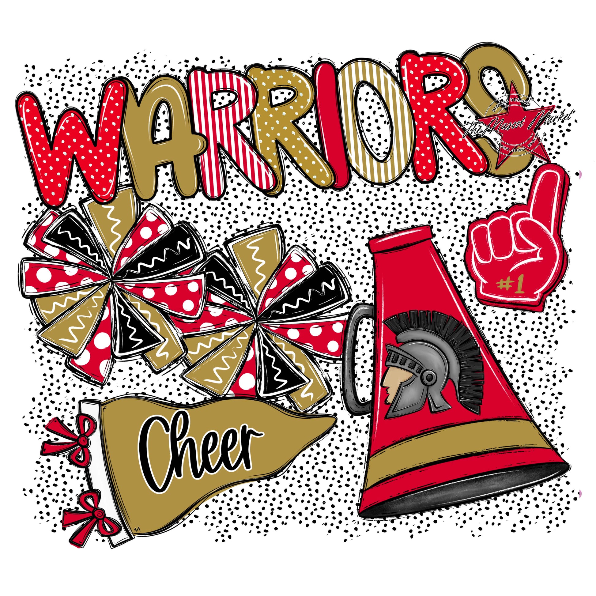 Warriors Cheer Spirit-Red & Gold
