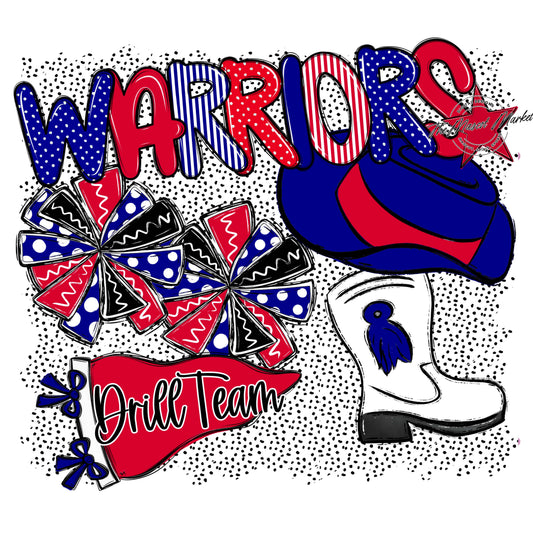Warriors Drillteam Spirit-Blue & Red
