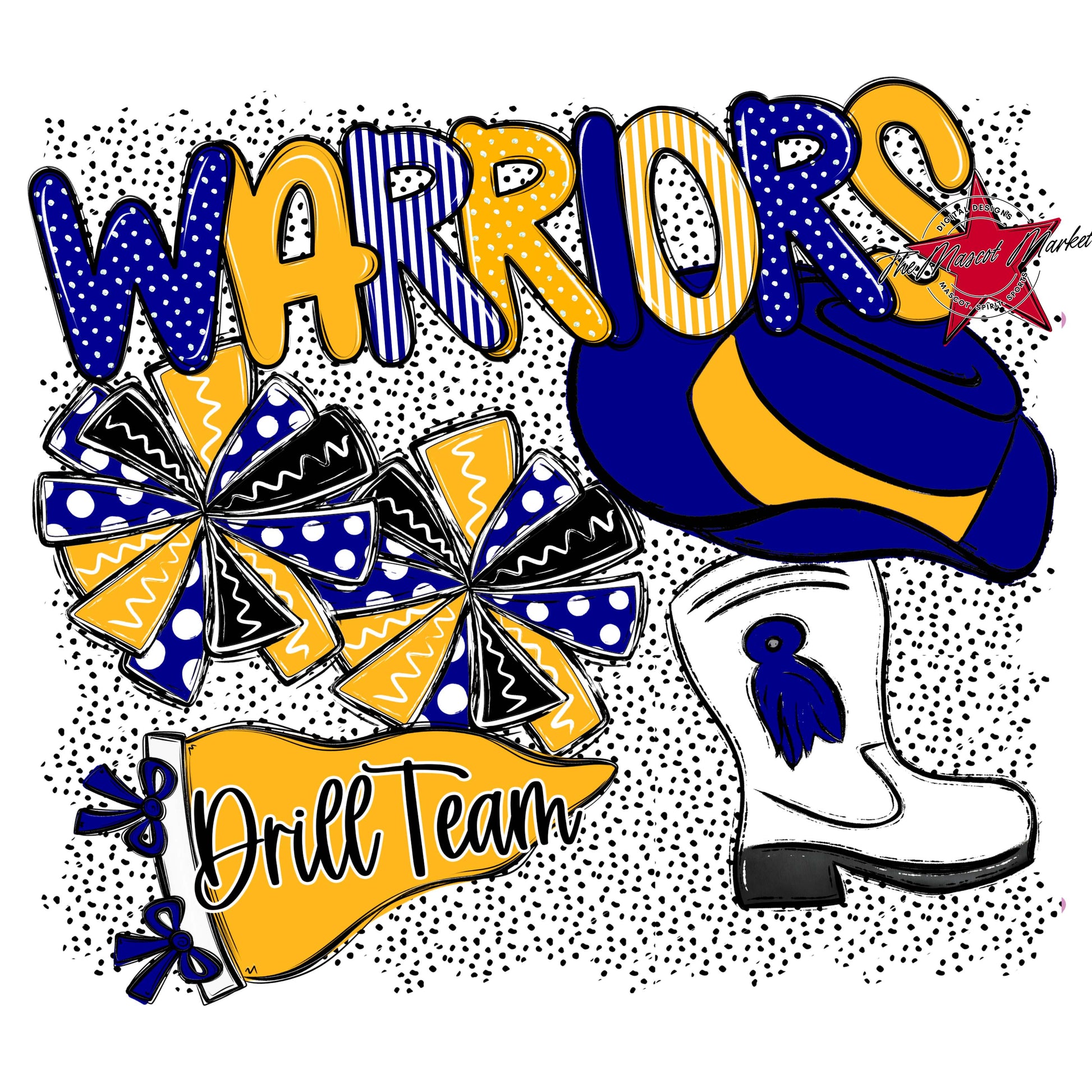 Warriors Drillteam Spirit-Blue & Yellow