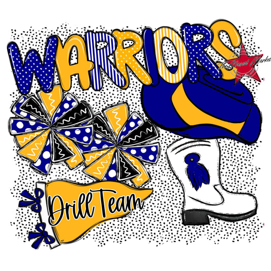Warriors Drillteam Spirit-Blue & Yellow