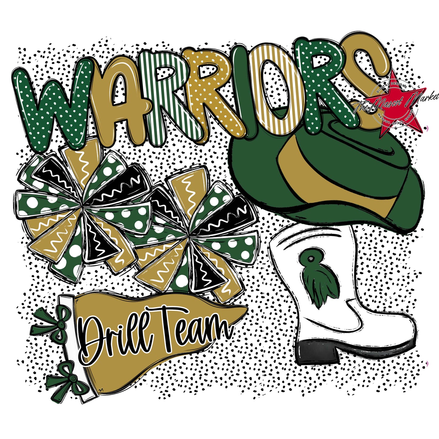 Warriors Drillteam Spirit-Green & Gold
