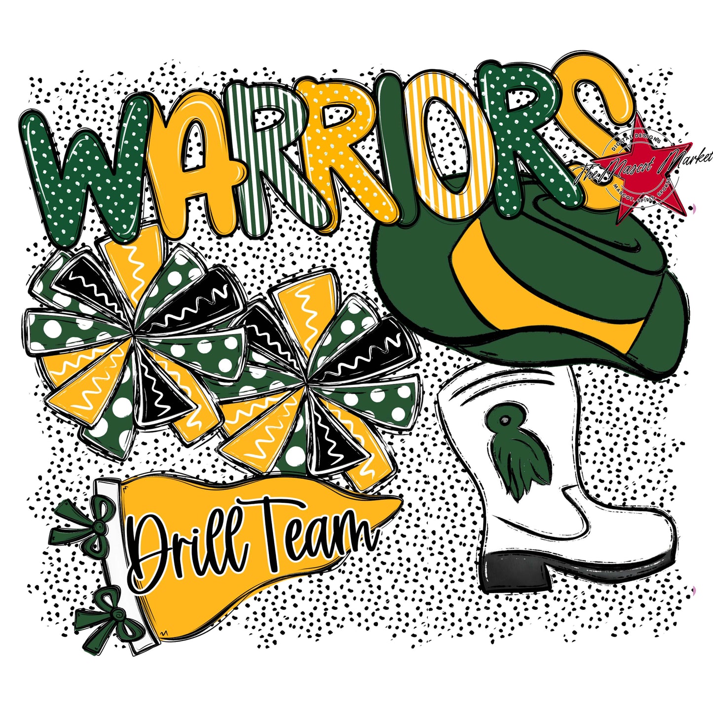 Warriors Drillteam Spirit-Green & Yellow
