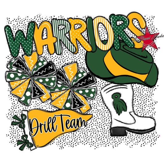 Warriors Drillteam Spirit-Green & Yellow