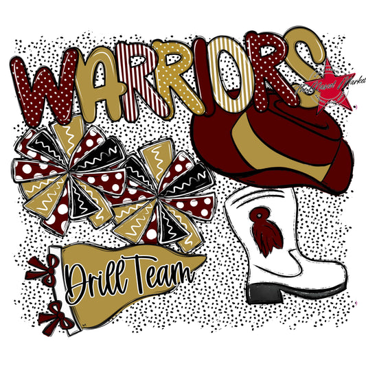 Warriors Drillteam Spirit-Maroon & Gold