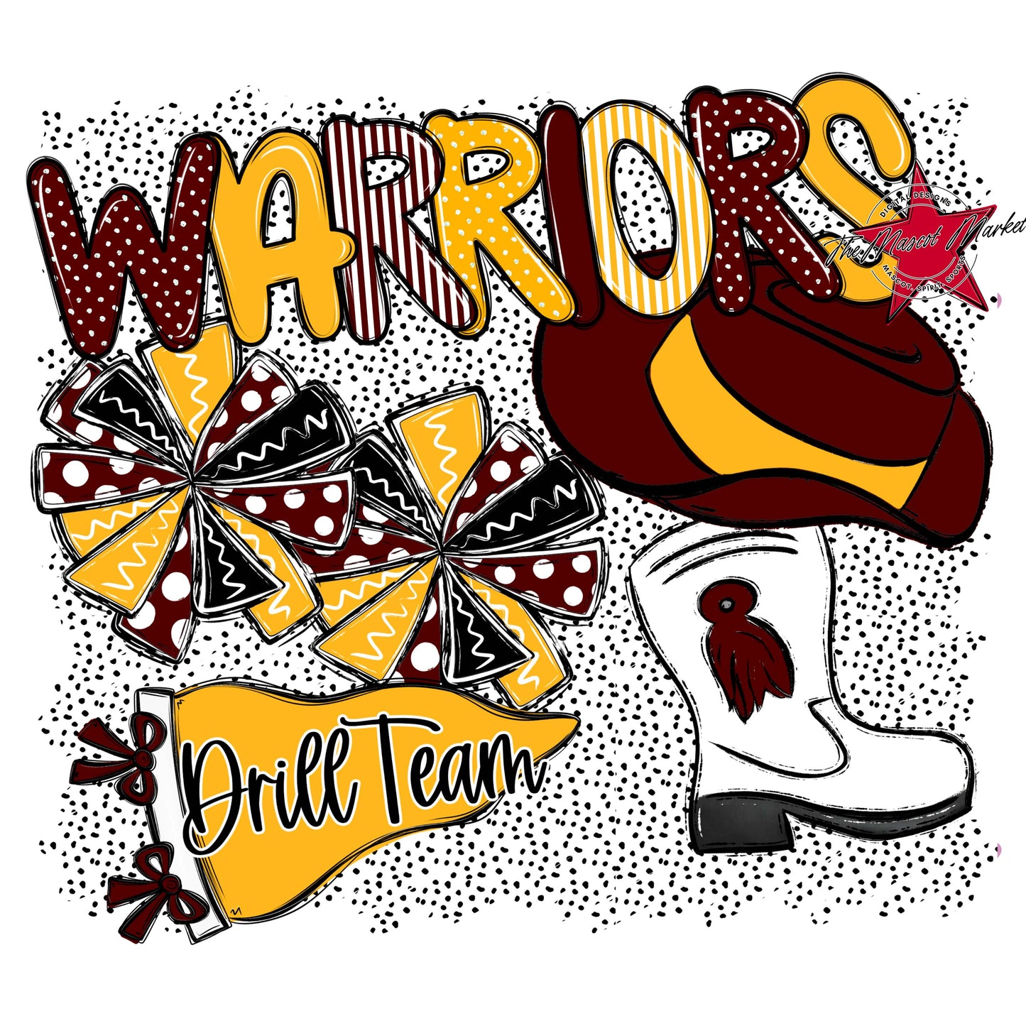 Warriors Drillteam Spirit-Maroon & Yellow