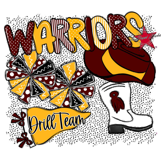 Warriors Drillteam Spirit-Maroon & Yellow