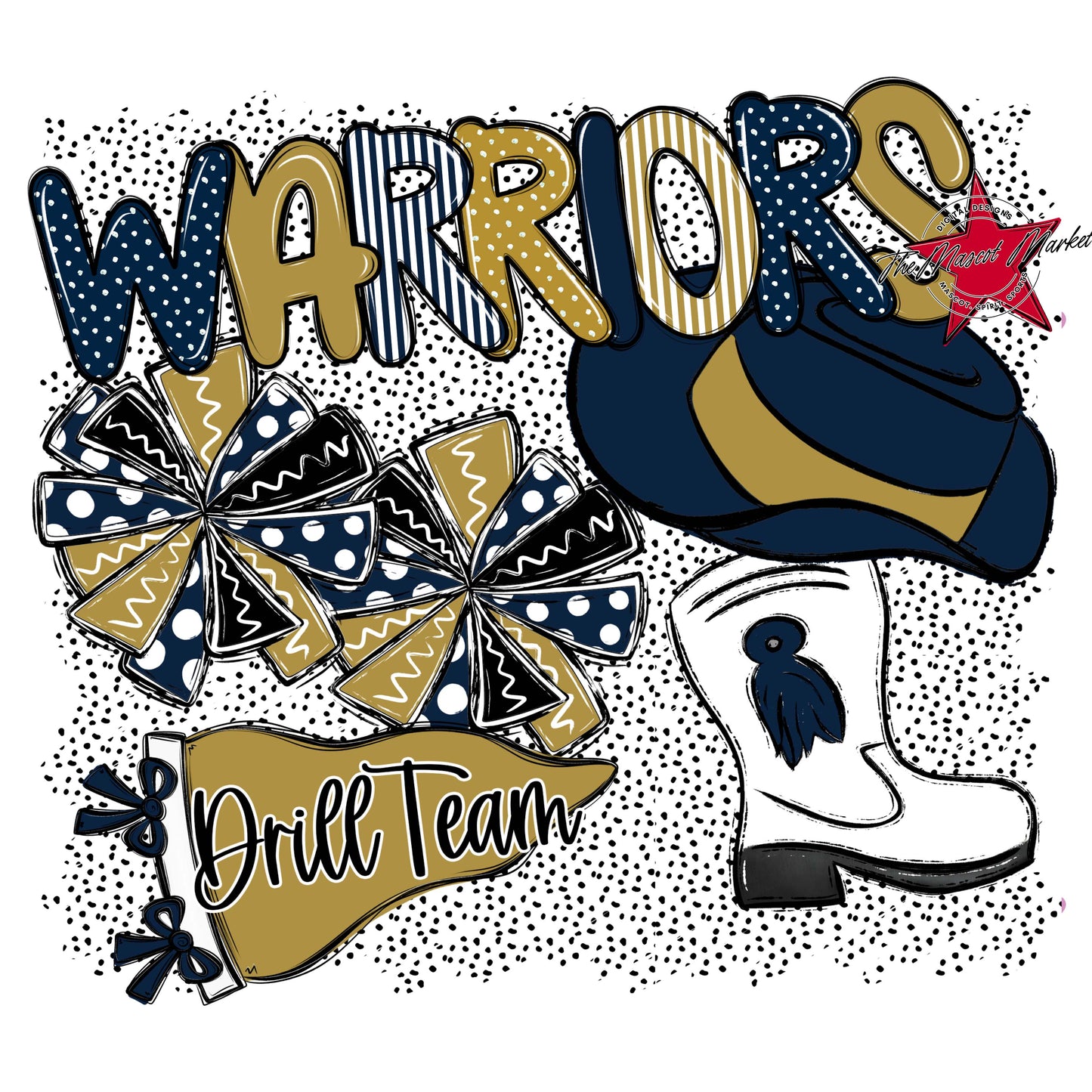 Warriors Drillteam Spirit-Navy & Gold