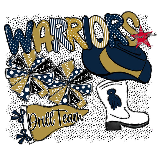 Warriors Drillteam Spirit-Navy & Gold