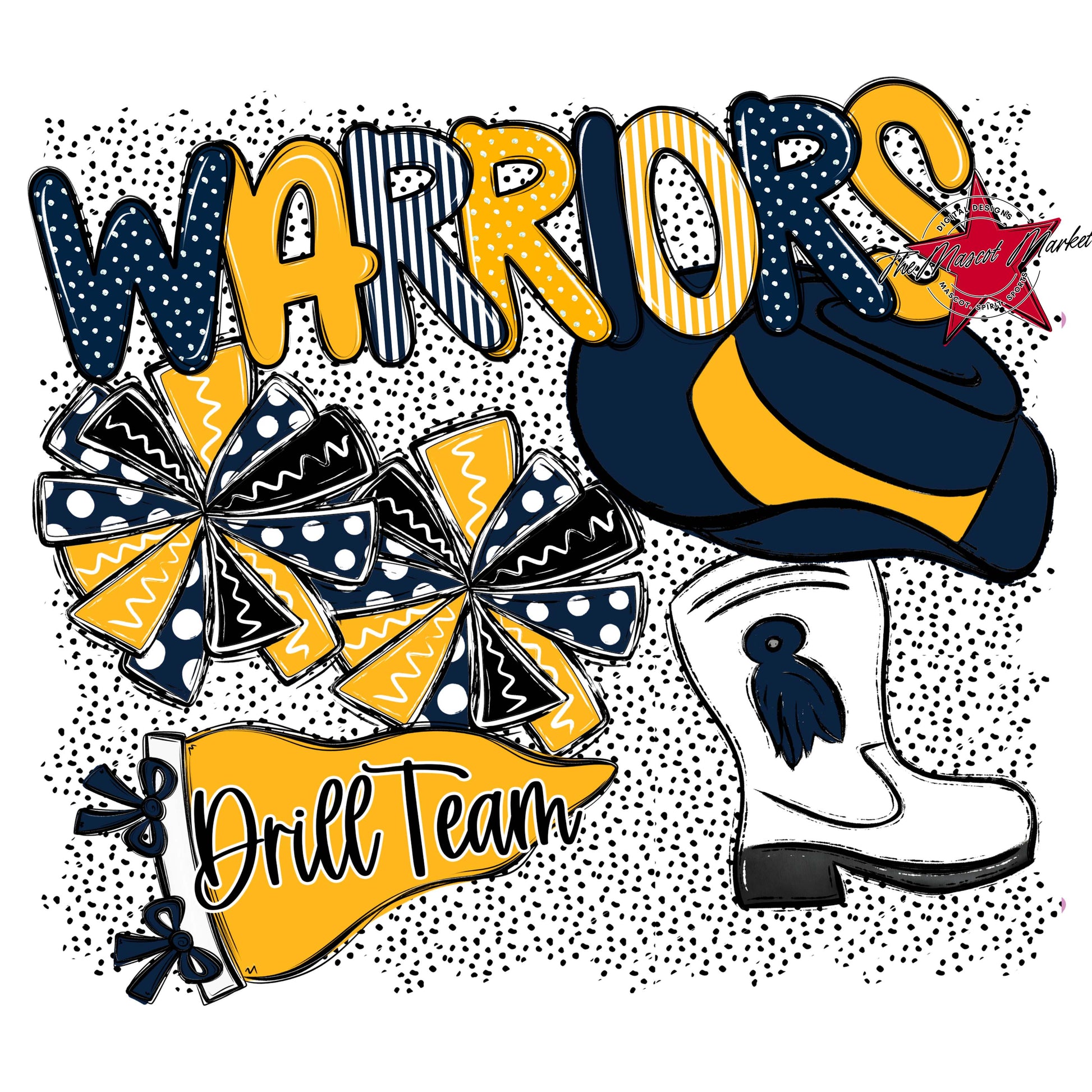 Warriors Drillteam Spirit-Navy & Yellow