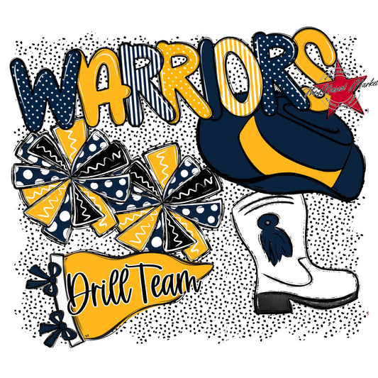Warriors Drillteam Spirit-Navy & Yellow