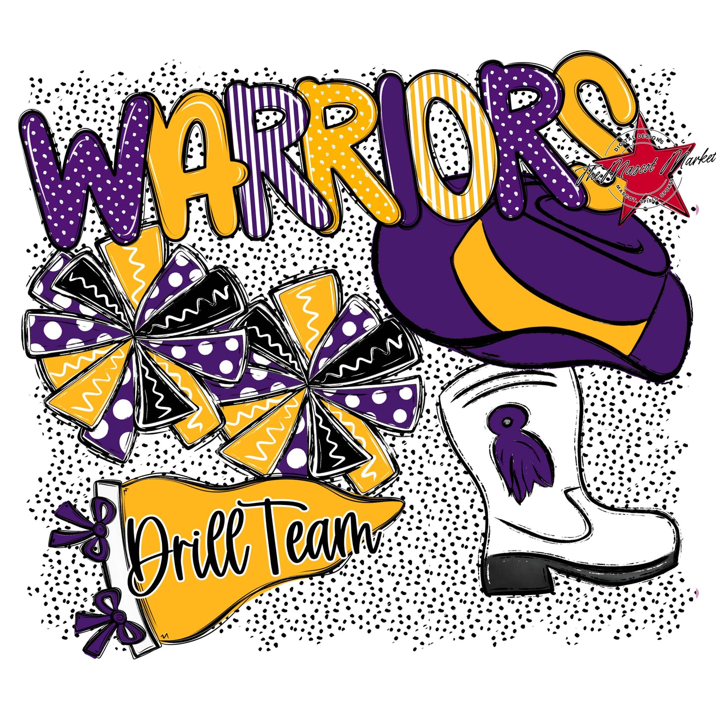 Warriors Drillteam Spirit-Purple & Yellow