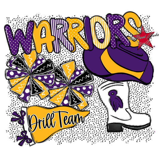 Warriors Drillteam Spirit-Purple & Yellow