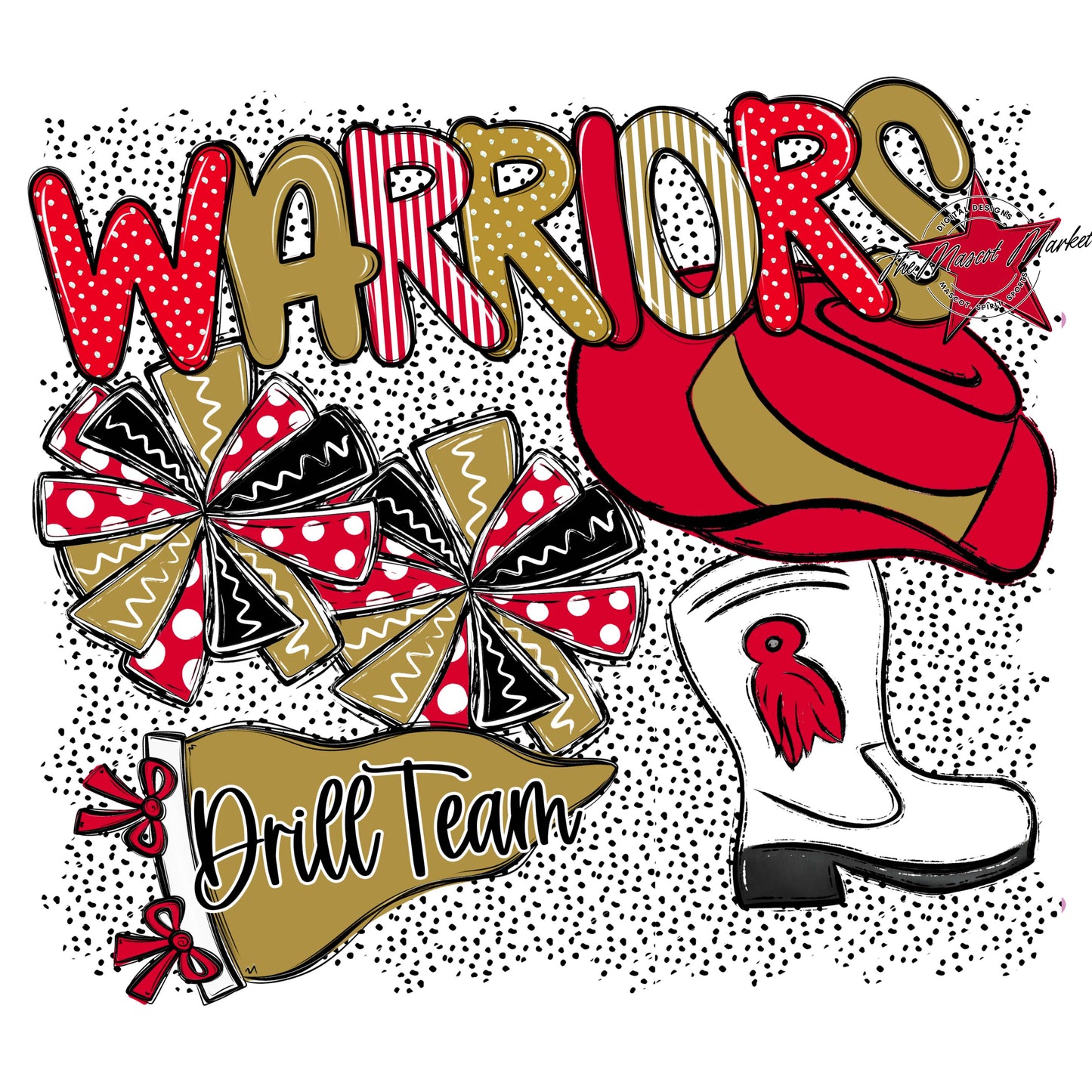 Warriors Drillteam Spirit-Red & Gold
