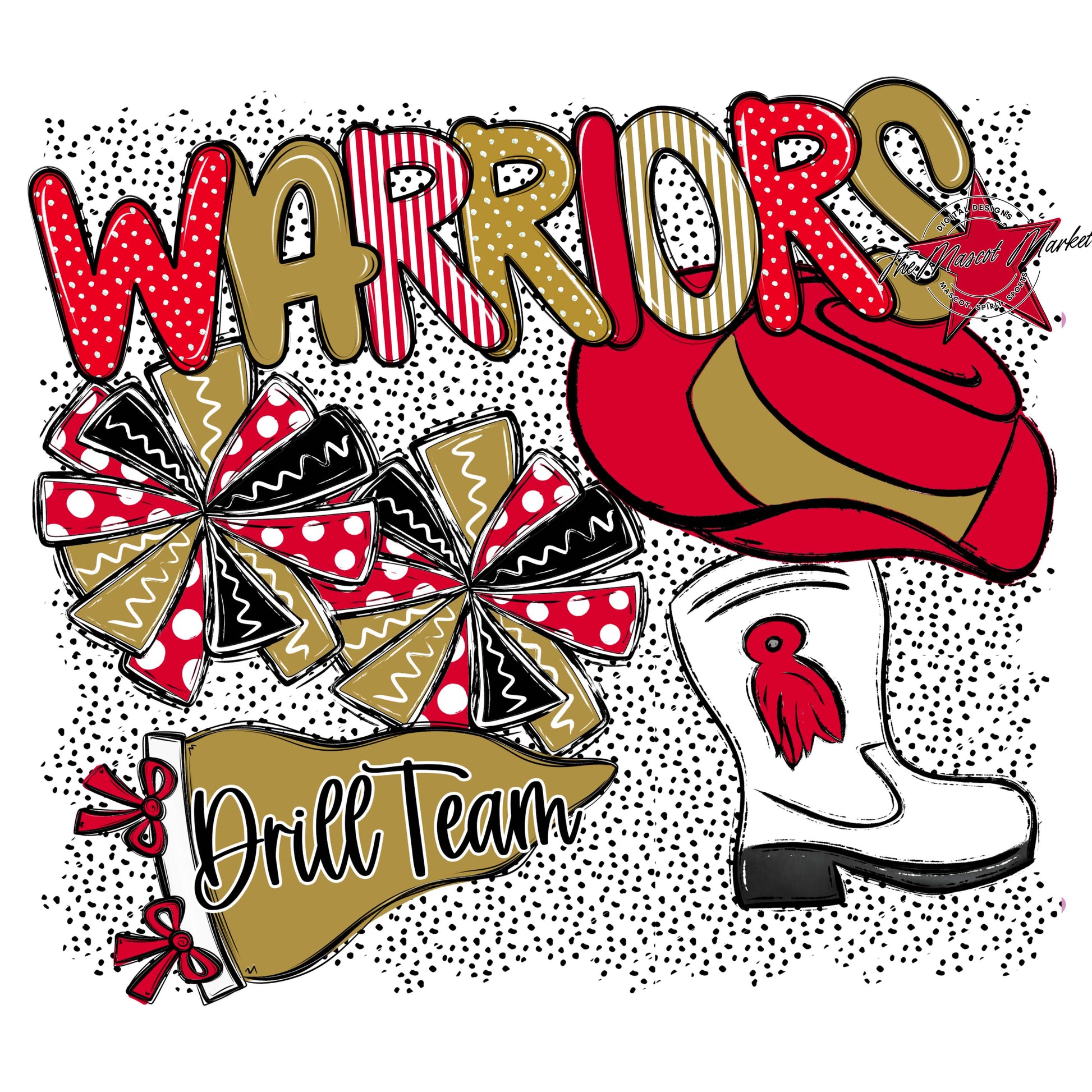 Warriors Drillteam Spirit-Red & Gold