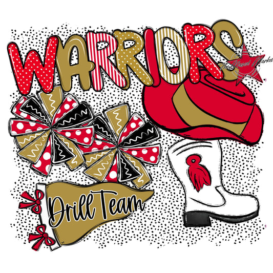 Warriors Drillteam Spirit-Red & Gold