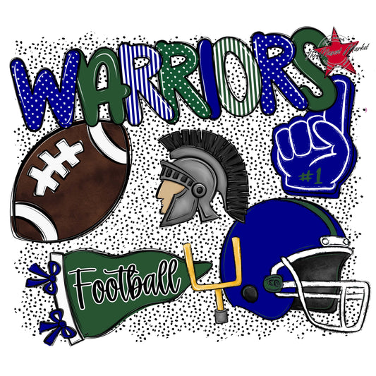 Warriors Football Spirit-Blue & Green