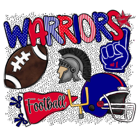 Warriors Football Spirit-Blue & Red