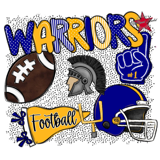 Warriors Football Spirit-Blue & Yellow
