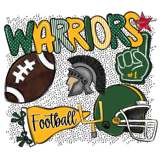 Warriors Football Spirit-Green & Yellow