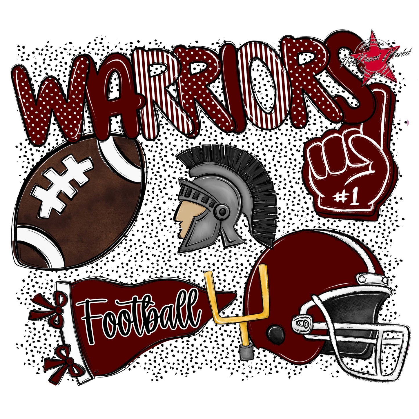 Warriors Football Spirit-Maroon