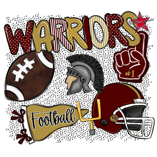 Warriors Football Spirit-Maroon & Gold