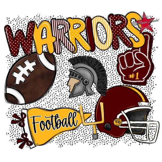 Warriors Football Spirit-Maroon & Yellow