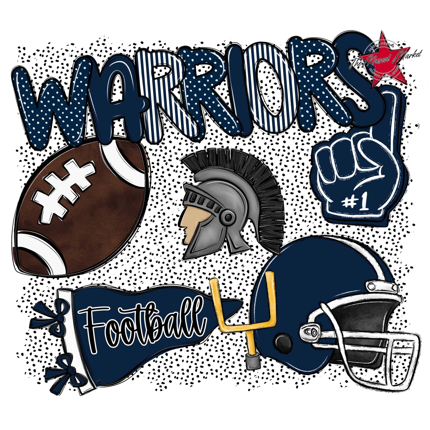 Warriors Football Spirit-Navy