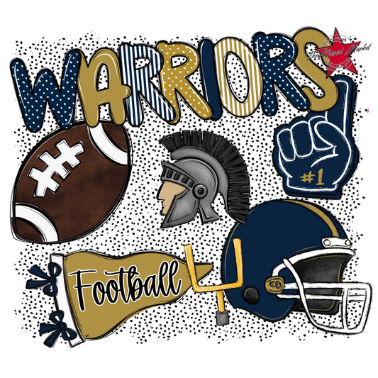 Warriors Football Spirit-Navy & Gold