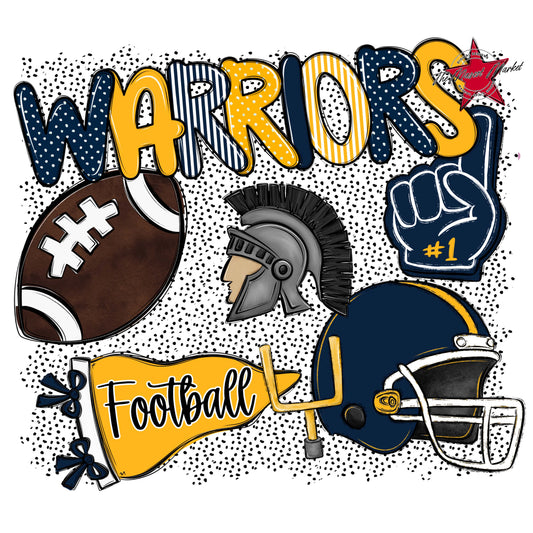 Warriors Football Spirit-Navy & Yellow
