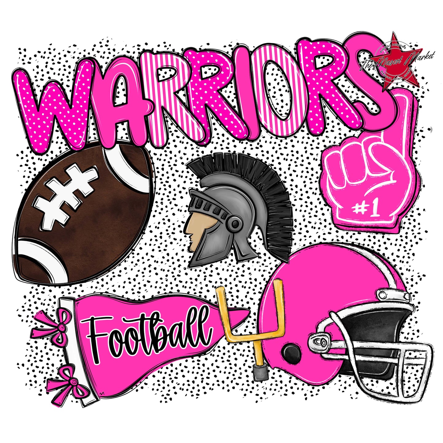 Warriors Football Spirit-Pink