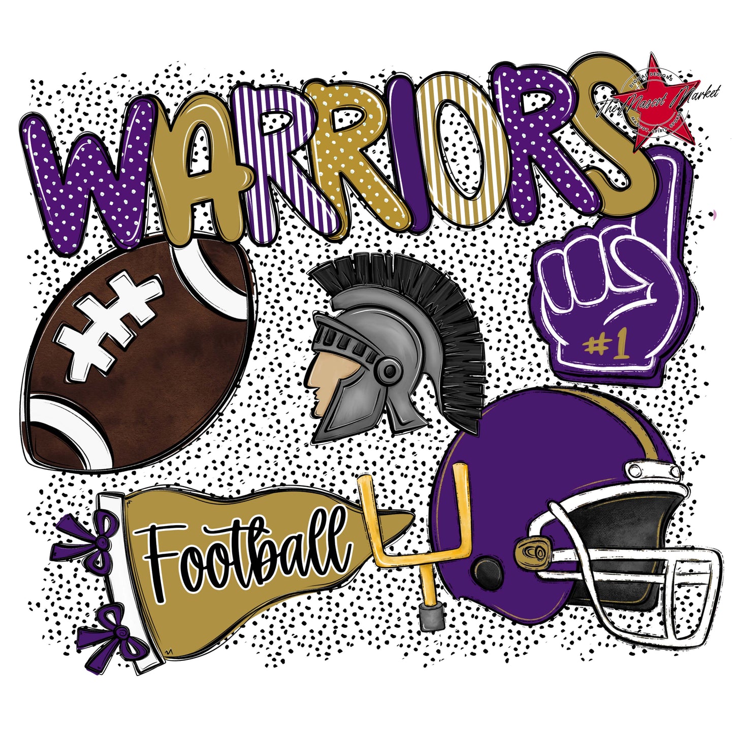 Warriors Football Spirit-Purple & Gold