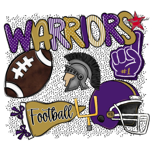 Warriors Football Spirit-Purple & Gold
