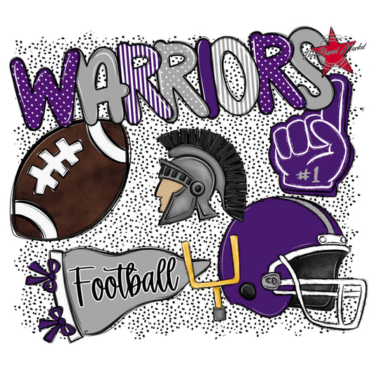 Warriors Football Spirit-Purple & Grey