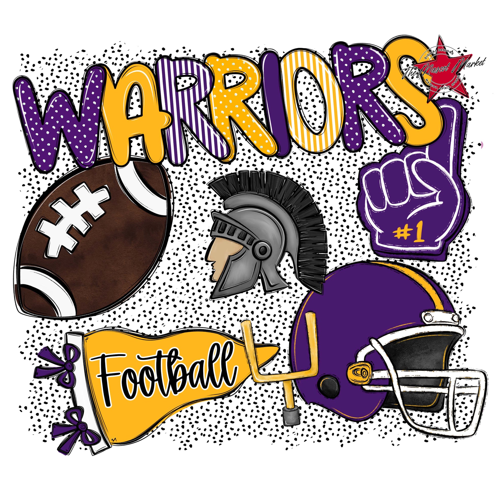 Warriors Football Spirit-Purple & Yellow