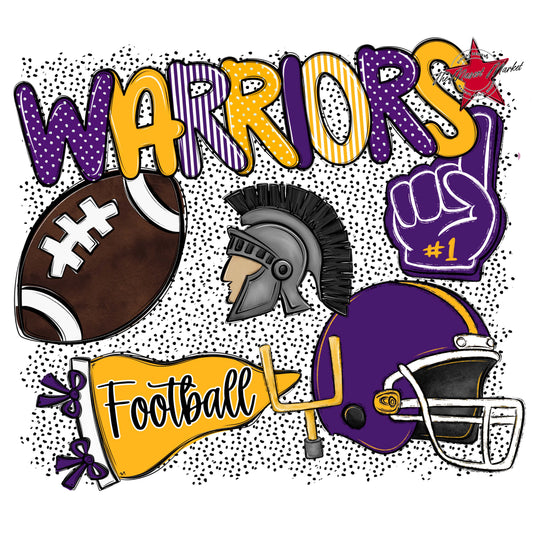 Warriors Football Spirit-Purple & Yellow